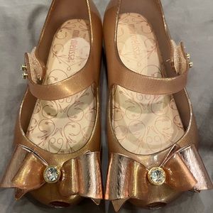 Rose gold mini Melissa size 10 girls shoe
